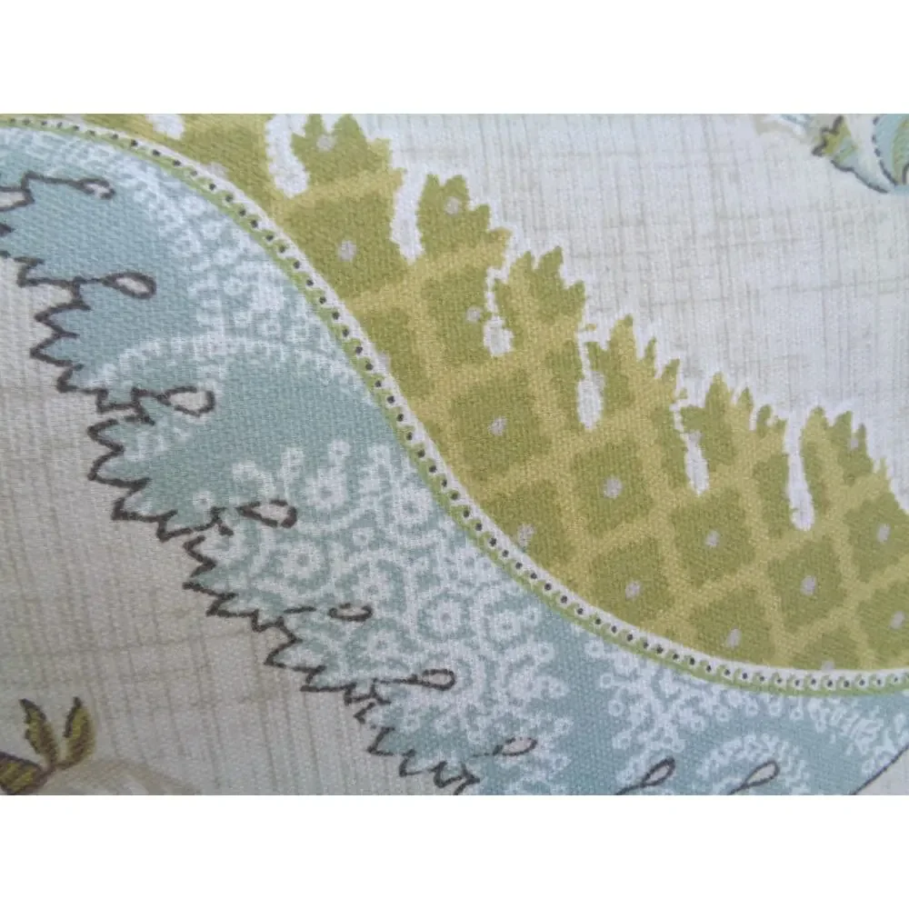 Pier 1 Linen Blue Floral Throw Pillow Flowers Green Leaves 17” Cottage Set of 2